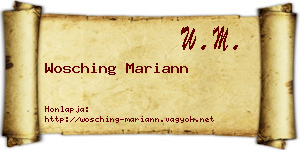 Wosching Mariann névjegykártya